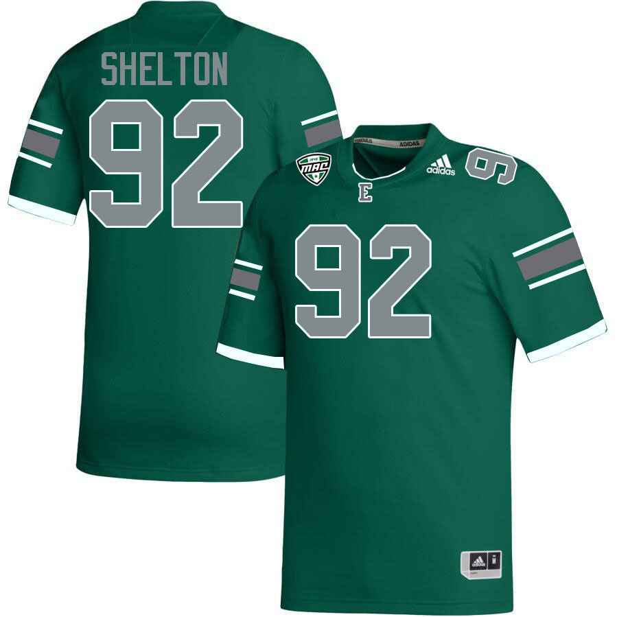 Eastern Michigan Eagles #92 Dylan Shelton College Football Jerseys Stitched-Green